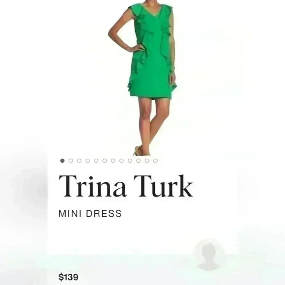 Trina Turk Green Mini Dress - Picture 1 of 9